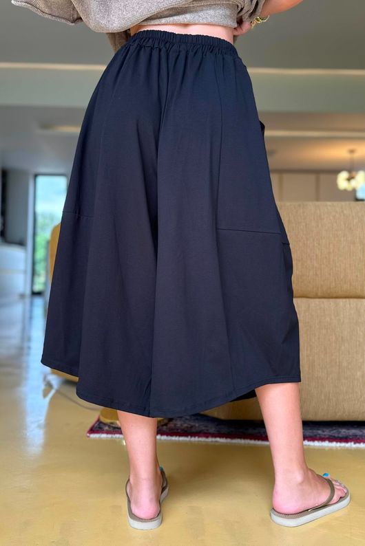 Oscar Pleat Culotte Black
